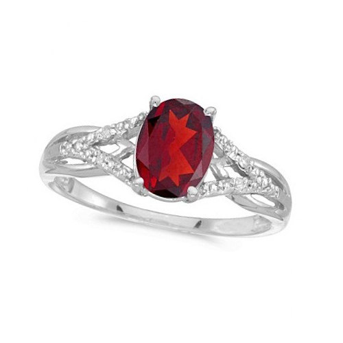 Oval Ruby and Diamond Cocktail Ring in 14K White Gold, £295.20 from Etsy